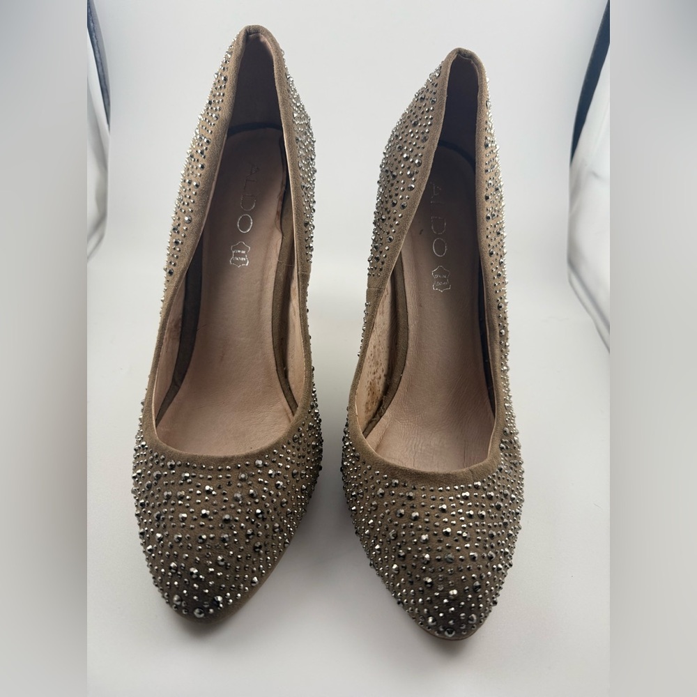 Elegant Brown Studded Women's Heels ALDO